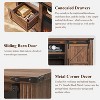 Fireplace TV Stand for 80 Inch TV, 32" Tall Farmhouse Entertainment Center with Drawer, Media Console With Sliding Barn Door for Living Room - 4 of 4