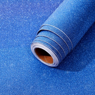 Bright Creations Self Adhesive Blue Glitter Contact Paper Roll 17.7 In x 16.5 FT, Peel & Stick Art Decal for Scrapbooking, Craft, Home Decor