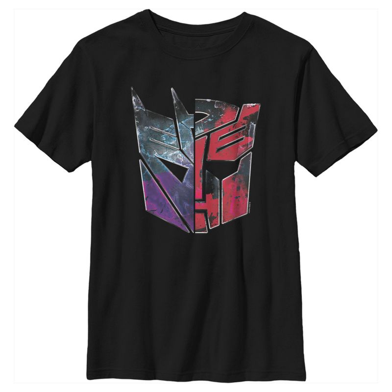 Boy's Transformers Split Bot Logo T-Shirt, 1 of 6