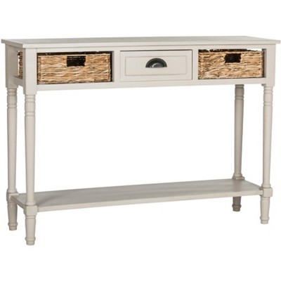 Christa Vintage Grey Wood Console Table with Storage
