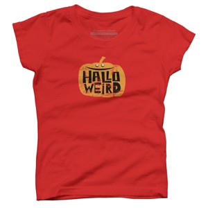Girl's Design By Humans Halloween Halloweird By Spindriftdesigns T-Shirt - 1 of 2