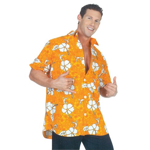 Underwraps Mens Hawaiian Shirt Costume - X Large - Orange : Target