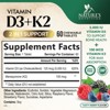 Vitamin D3 5000 IU with K2 100 mcg | K2 MK-7 with D3 Vitamin Supplement, Immune, Heart, Joint, Teeth & Bone Health, 60 Tablets By Nature's Nutrition - 2 of 4