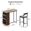 Bar Table and Chairs Set for 2 - Pub Table and Chairs Set, 3 Piece Table Set, Three Tier Storage Shelf, Suitable for Living Room, Dining Room, Small - 3 of 4