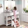 3 Step Stool for Toddler, Plastic Children Learning Helper Stool with Side Handles, Kids Standing Tower for Kitchen Counter, Toilet, Gray - 4 of 4