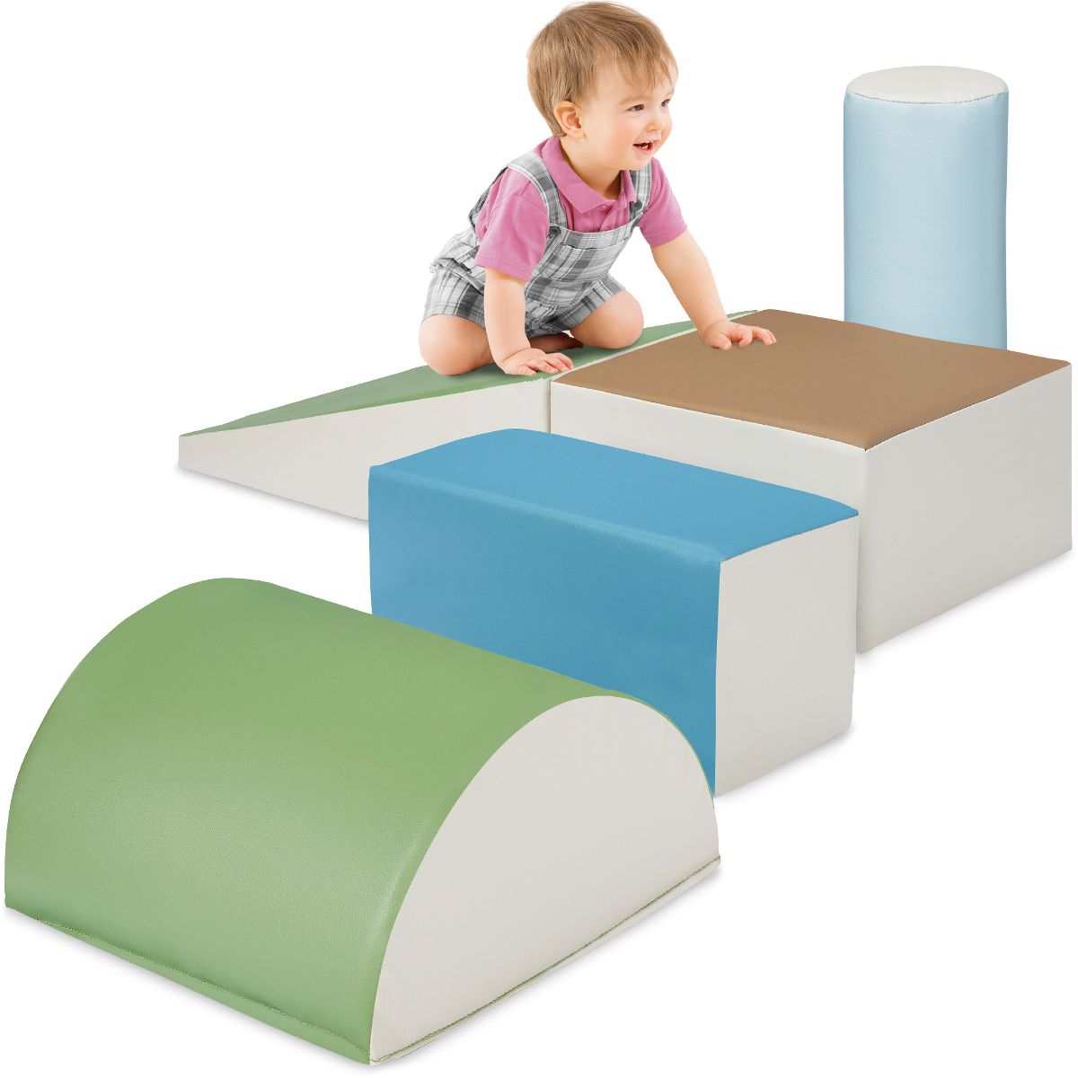 Best Choice Products Soft Foam Climbing Blocks for Toddlers, 5-Piece Play Set, Easy-Clean Vinyl - Multicolor - thumbnail 8