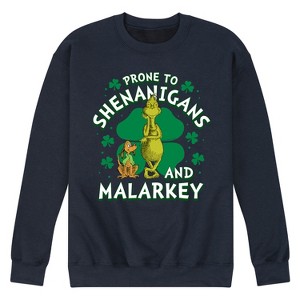 Men's - The Grinch - St. Patrick's Day Prone To Shenanigans Graphic Fleece Sweatshirt - 1 of 4