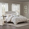 Gracie Mills Lito Traditional Embroidered Cotton Square Pillow - One Size - Taupe - 2 of 2