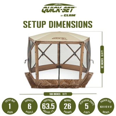 Brown 9' x 9' Portable Outdoor Camping Gazebo Canopy Shelter