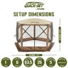 Clam Quick-Set Venture 9'x 9' Portable Pop Up 5 Sided Camping Gazebo Screen Tent 5 with Ground Stakes and Carry Bag - Brown - 2 of 4