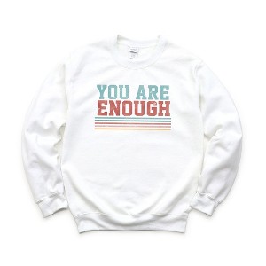 Simply Sage Market Women's Graphic Sweatshirt You Are Enough Stripes - 1 of 3