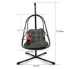 FATMOON Swing Egg Chair with Stand, Wicker Rattan Patio Folding Basket Chair with C Type Bracket , with Cushion and Pillow - 3 of 4
