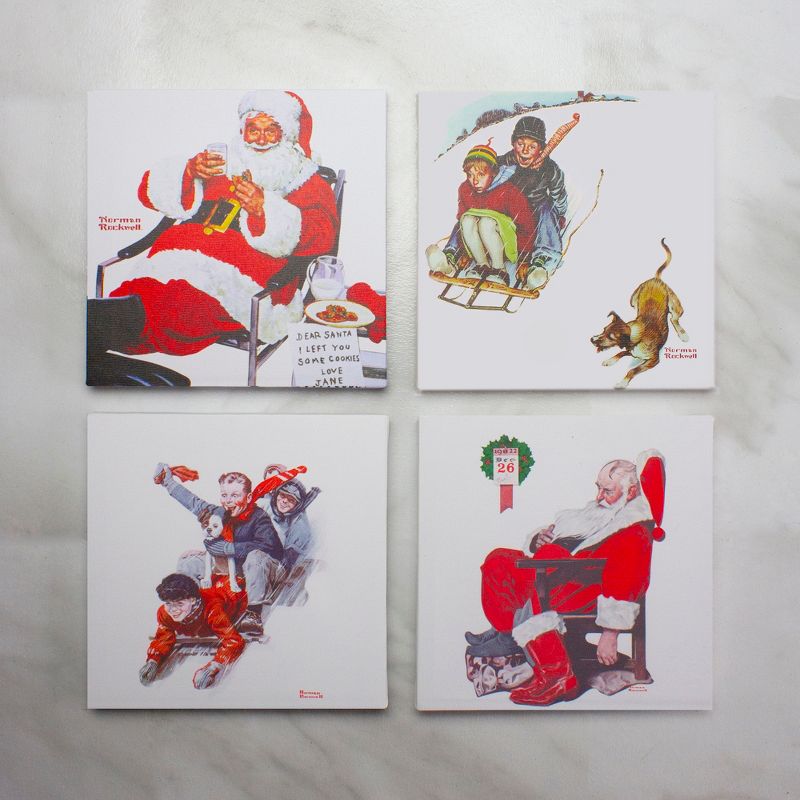 Northlight Set of 4 Norman Rockwell Classic Christmas Scene Canvas Prints, 3 of 5