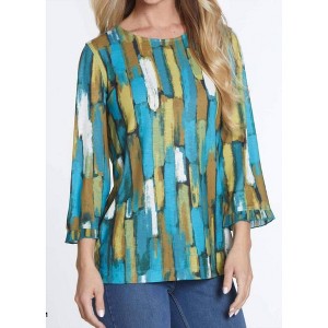 Women's 3/4 Sleeve Flounce Sleeve Shirt - Multiples - 1 of 3