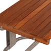 HomeRoots 14" X 24" Brown Teak Rectangular Shower Bench - 4 of 4