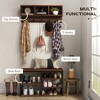 2-in-1 Coat Rack Shoe Bench Set, 5-Hook Hall Tree with Bench and Shoe Storage for 10 Pairs of Shoes for Entryway, Hallway, Brown - 3 of 4