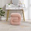 Ottoman Stool Footrest Modern S-Shape Makeup Stool, Upholstered Extra Seating For Living Room,Bedroom,Entryway-Maison Boucle - 2 of 4