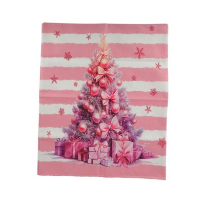 Unique Bargains Dining Chair Slipcovers Linen Pink 22.83"x19.29" 1Pcs