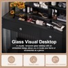 Aukfa Vanity Desk with Mirror and 3 Lighting Modes, Makeup Vanity with Glass Top and Storage Shelves, Dressing Table with 2 Drawers and Cabinet - 2 of 4
