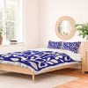 Deny Designs 3pc Full/Queen DorisciciArt Indigo Boho Floral Duvet Cover and Pillow Sham Set Blue: Woven Polyester, 300 Thread Count, Zippered - 2 of 4