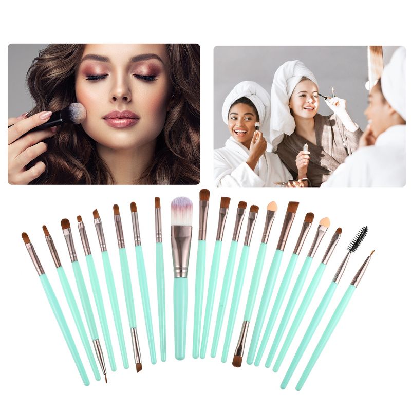 Unique Bargains Travel Makeup Brush Set Eyeshadow Brush Concealer Blusher Brush Faux Fiber 20Pcs, 2 of 7