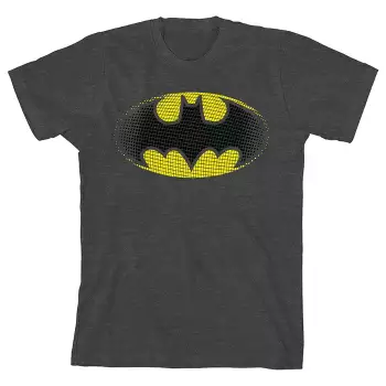Batman Classic Logo Boy's Charcoal Heather T-shirt : Target