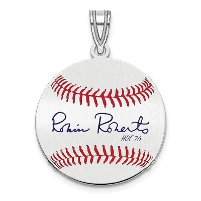 Black Bow Jewelry Sterling Silver Robin Roberts Signature SM Enamel Baseball Pendant