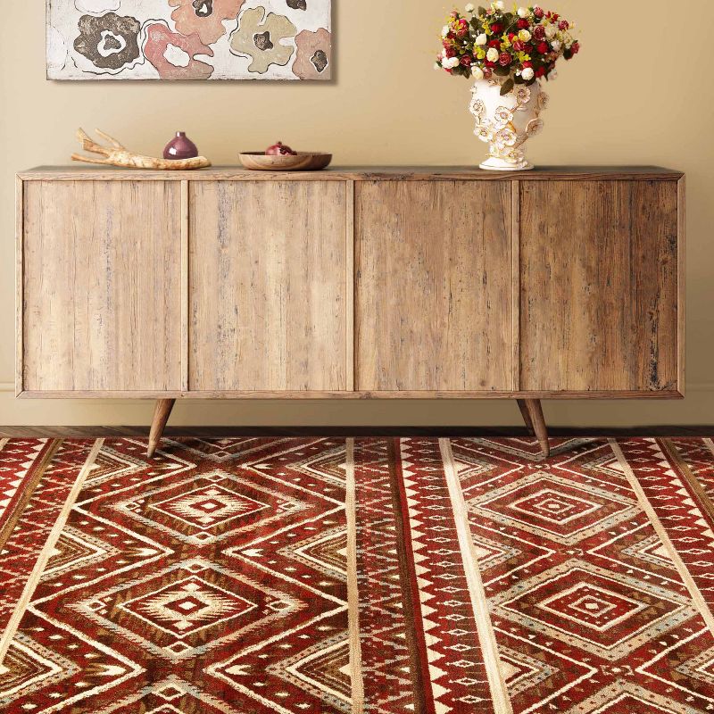 Farmhouse Rustic Medallion Power-Loomed Living Room Bedroom Entryway Indoor Area Rug or Runner by Blue Nile Mills, 5 of 7