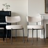 PAGED Mid-Century Modern Dining Chairs with Curved Backrest, Upholstered Kitchen Chairs with Black Metal Legs for Dining Room, Kitchen - 2 of 4