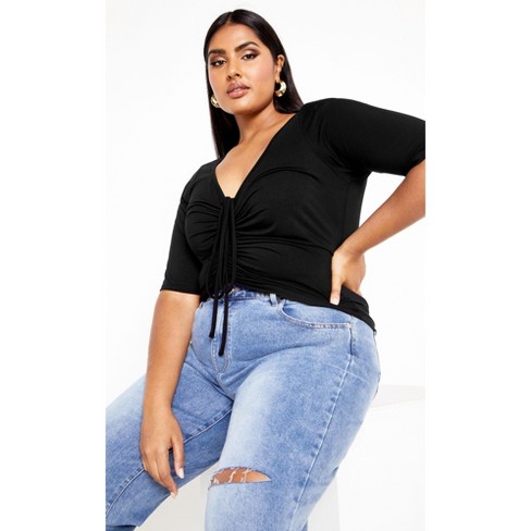 Women's Plus Size Marianna Top - black | CITY CHIC - image 1 of 4