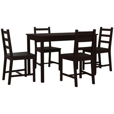 Resenkos Kitchen Dining Sets,Kitchen Furniture Sets,5 Piece Modern Kitchen Table and Chairs, Wood Dining Room Set, Chestnut Brown Black, Brown