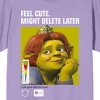 Shrek Fiona Feel Cute Meme Crew Neck Short Sleeve Women's Purple Haze T-shirt - 2 of 3