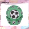 Unique Bargains Greaseproof Cupcake Liners Soccer Pattern Papers Baking Cups 2" x 1.2" 300 Pcs Green - 3 of 4