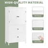 NicBex 2-Door Floor Bathroom Storage Cabinet with Drawers & Adjustable Shelves, Multi-Use for Bathroom or Kitchen - 4 of 4