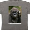 Image of confused Gorilla TFW  you see 100 men climbing into your enclosure on Medium Grey Adult Crew Neck Short Sleeve T-shirt - 2 of 4