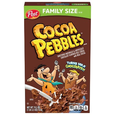 Post Cocoa Pebbles Family Size Cereal - 19.5oz