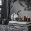 Whisen Fabric Plaid Pumpkin Decor, Holiday Halloween Decoration, Set of 2 - Black & White - 4 of 4