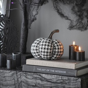 Whisen Fabric Plaid Pumpkin Decor, Holiday Halloween Decoration - 1 of 4