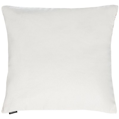 Zarra White Cotton Bohemian Geometric Floral Throw Pillow