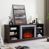 70.12" TV Stand With 23" Fireplace Insert, Large TV Desk Storage Rack With Faux Stacked Stone Surround And Open Shelves Storage For Living Room - 4 of 4