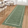 Scalloped Washable Bordered Living Room Bedroom Rug, Ultra Thin Non Slip Indoor Farmhouse Carpet for Dining Room - 4 of 4