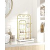 Modern Jewelry Display Stand in White & Gold, Multi-Functional Holder for Necklaces, Bracelets, Earrings and Rings - 4 of 4