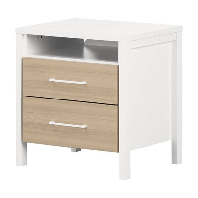 Munich 2 Drawer Nightstand - White/Soft Elm - South Shore