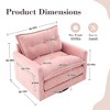 Lyngins Swivel Accent Chairs with Side Pockets and Pillow,Upholstered Swivel Reading Chairs,Chenille Sofa Chairs for Bedroom,Living Room - 3 of 4