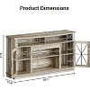 Homhougo Farmhouse TV Stand for TVs up to 70'', TV Cabinet with 2 Acrylic Door, LED TV Stand with Storage Cabinets and Open Shelves, Gray - 2 of 4