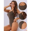 Allegra K Women's Sleeveless Spaghetti Strap Soft Basic Thong Body Shapers - 3 of 4