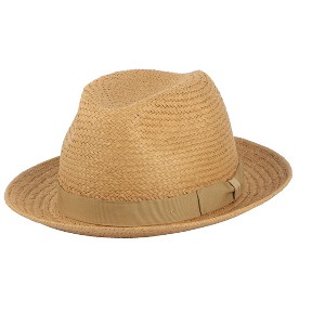 Wigens Men's Classic Straw Fedora with Grosgrain Hatband - 1 of 2