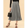 INSPIRE CHIC Women's Party Elastic Waist Metallic Shiny Accordion Pleated Midi Skirt - 2 of 4