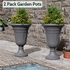SEVOBAL 15.7" Planters Flower Pot 2-Pack Flower Pots with Award-Winning Design Indoor Outdoor Plants Green Plant Patio, Gray, 15.76"*15.76"*23.64" - 2 of 4