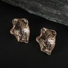 SOHI Women's Champayne Gold Metallic Wave Stud Earrings - 2 of 4